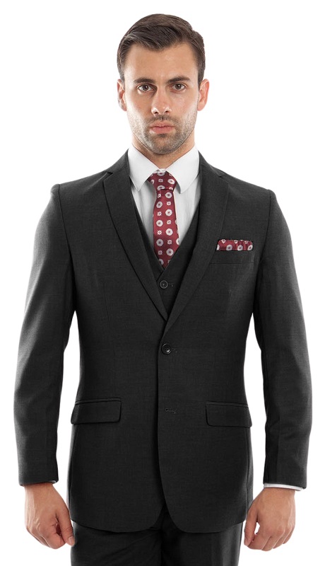 Azzuro Mens Suit M217S-01-BLACK